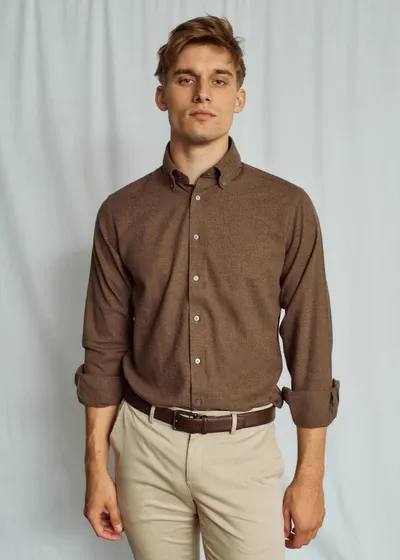 Brunn & Stengade Muriel Casual Modern Fit Shirt | Brown