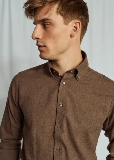 Brunn & Stengade Muriel Casual Modern Fit Shirt | Brown