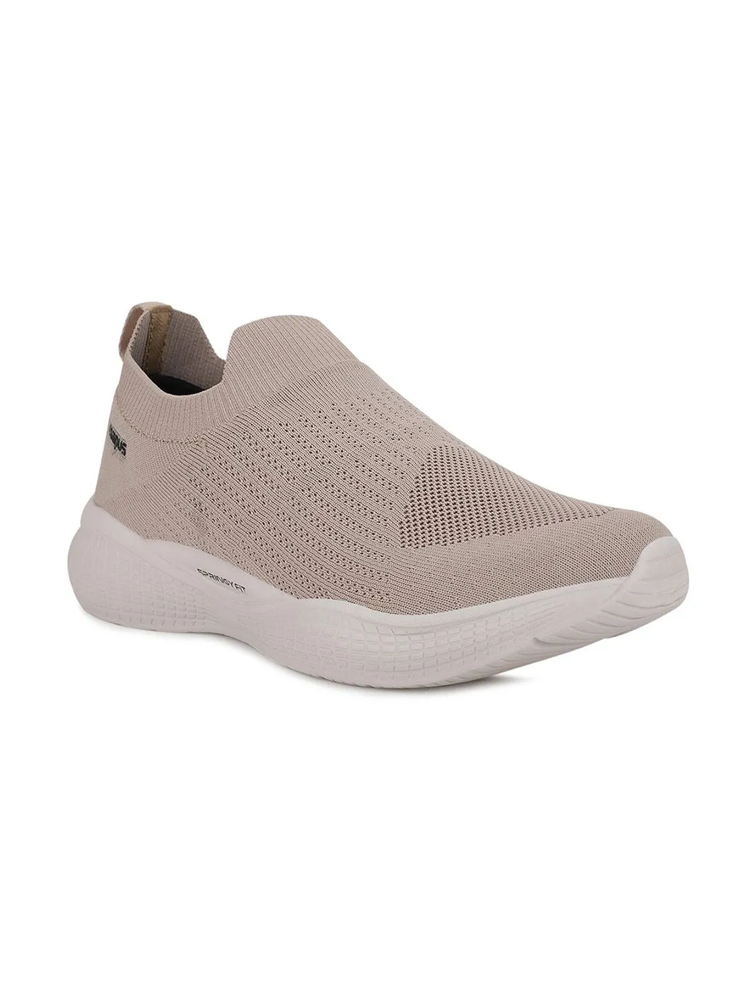 Campus Men Beige Mesh Running Shoes