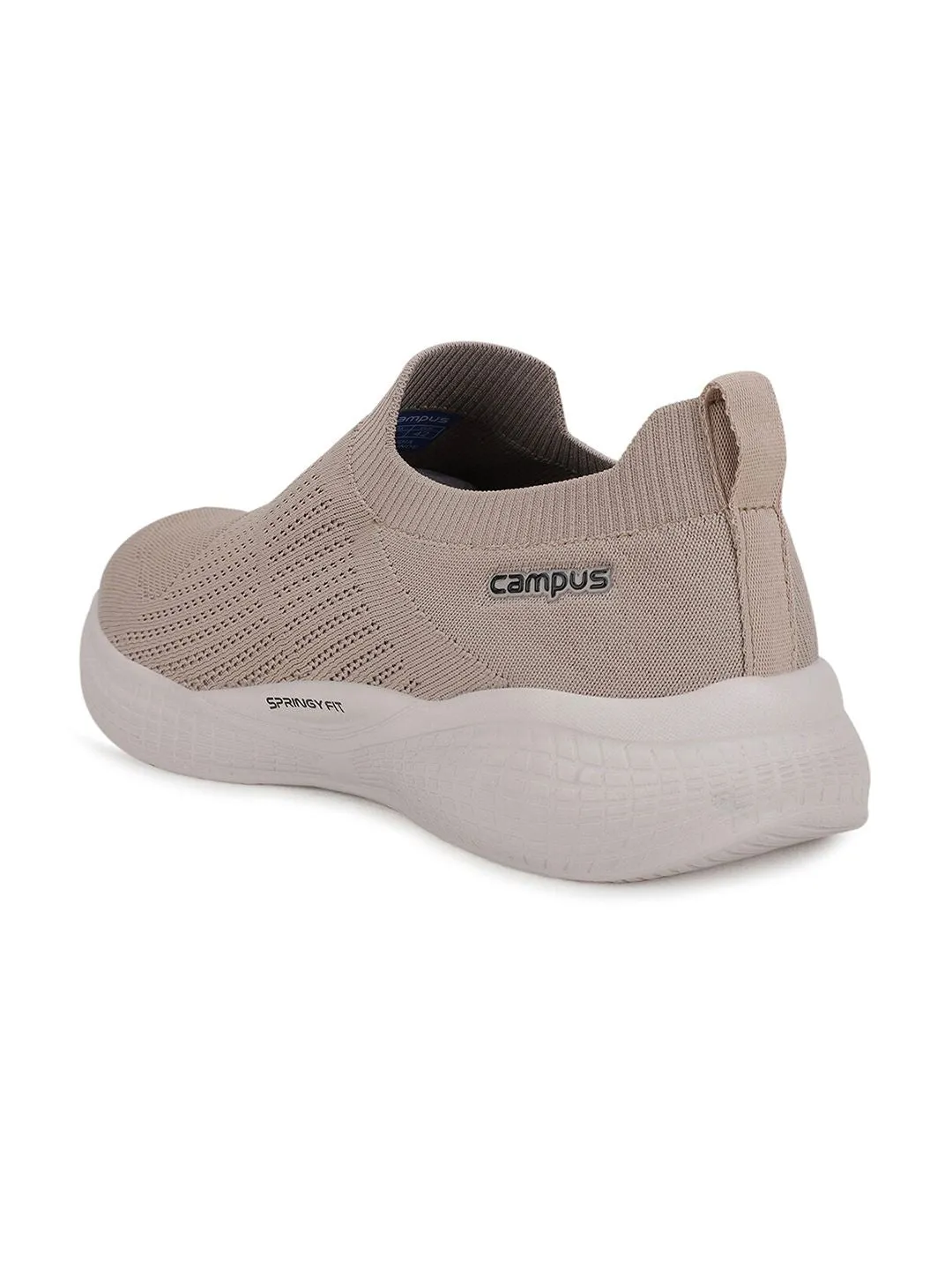 Campus Men Beige Mesh Running Shoes