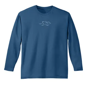 Long Sleeve Cotton Tee - Maritime Blue