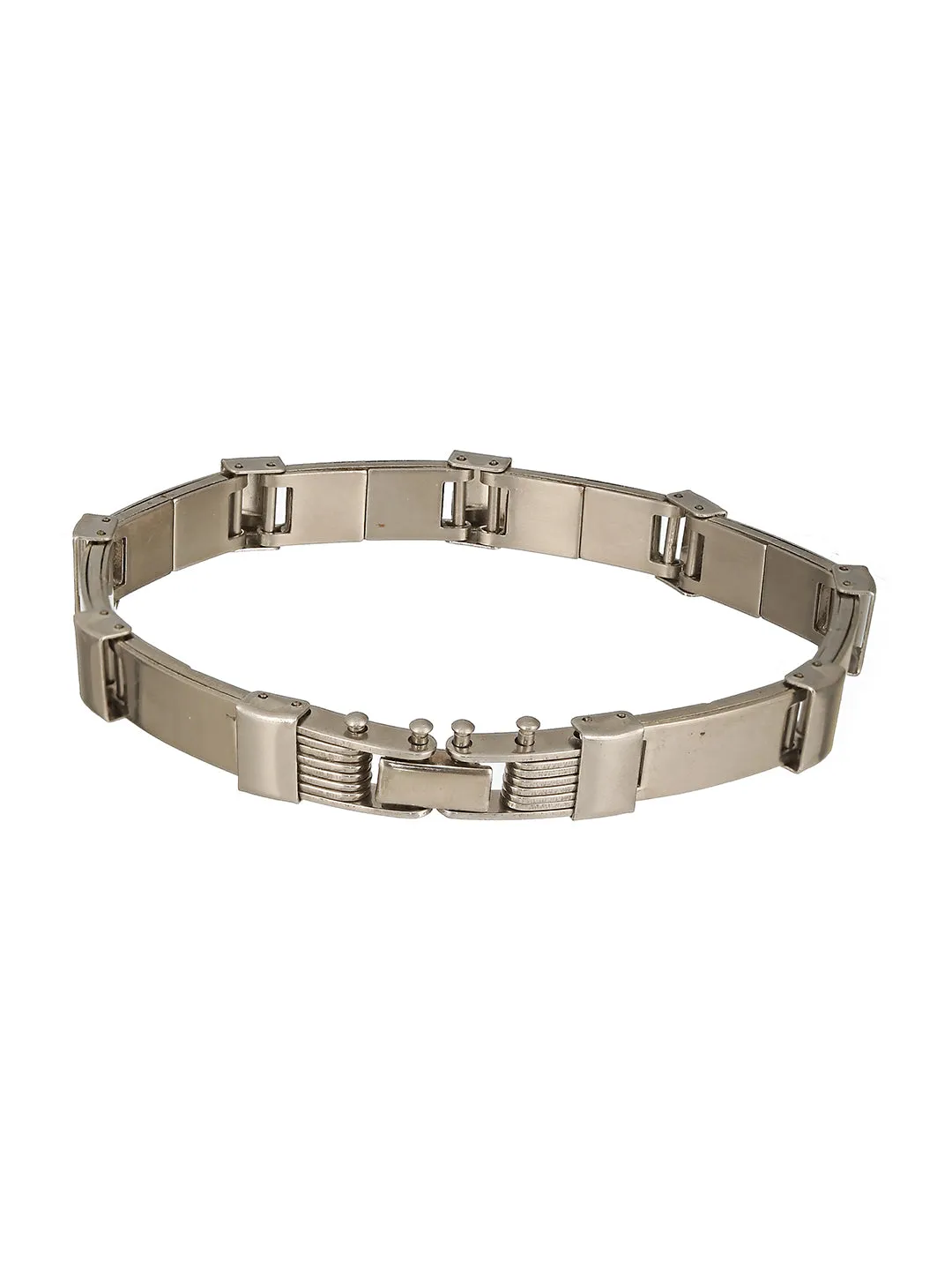 Men Silver Plated Link Bracelet