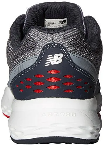 NEW BALANCE MEN'S MX517V1 CROSS TRAINER, GREY/RED, 10 4E US