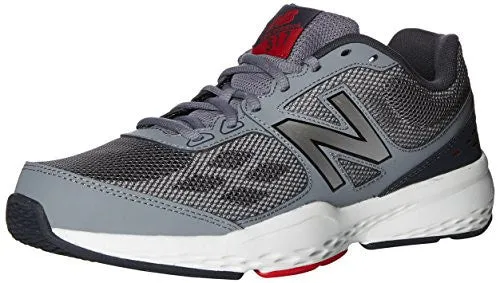 NEW BALANCE MEN'S MX517V1 CROSS TRAINER, GREY/RED, 10 4E US