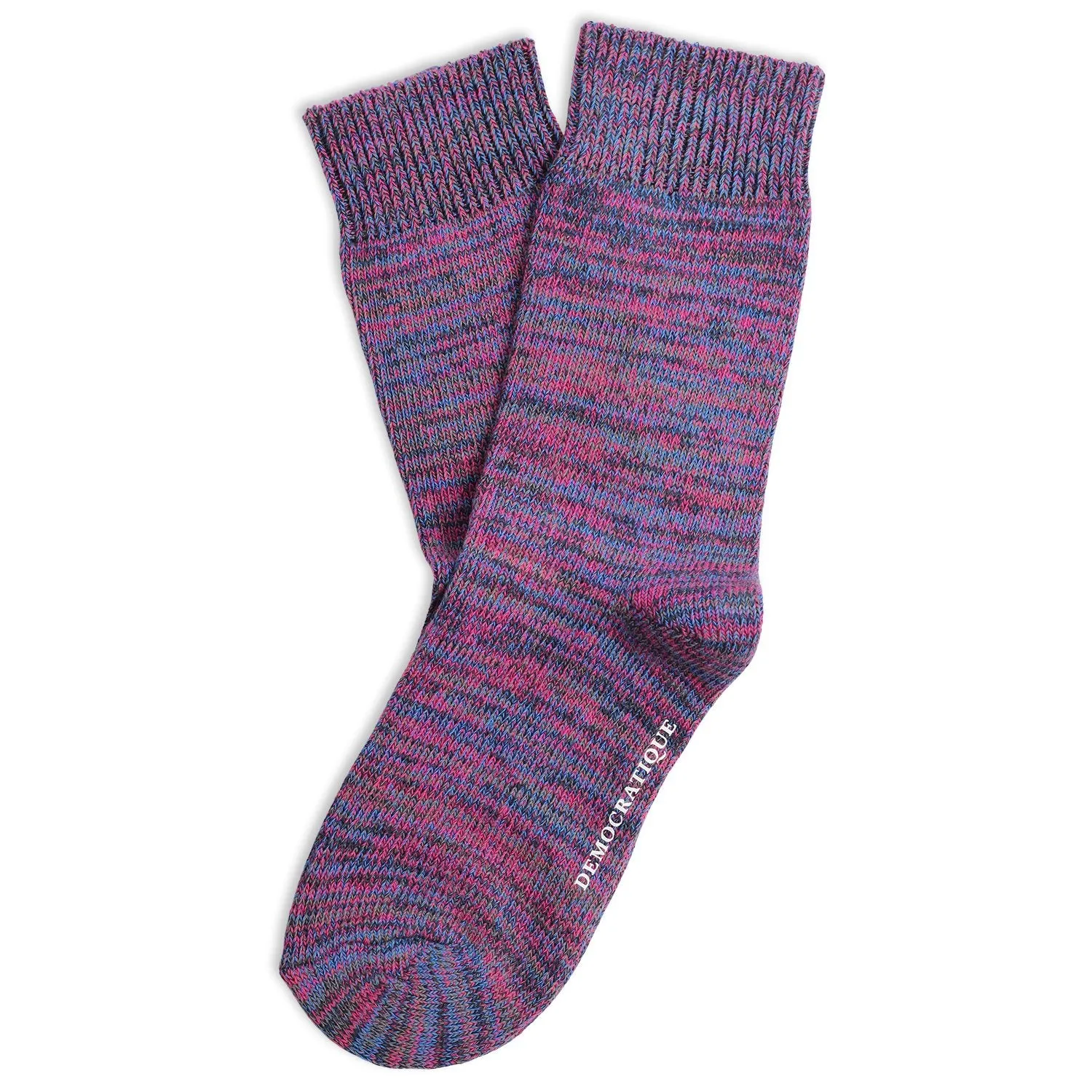 Relax Chunky Flat Knit Supermelange Socks Adams Blue / Purplish Pink / Navy / Warm Grey