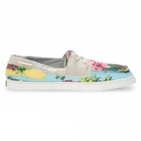 Sanuk Tropical Sailaway Blue Hawaiian Print Shoes